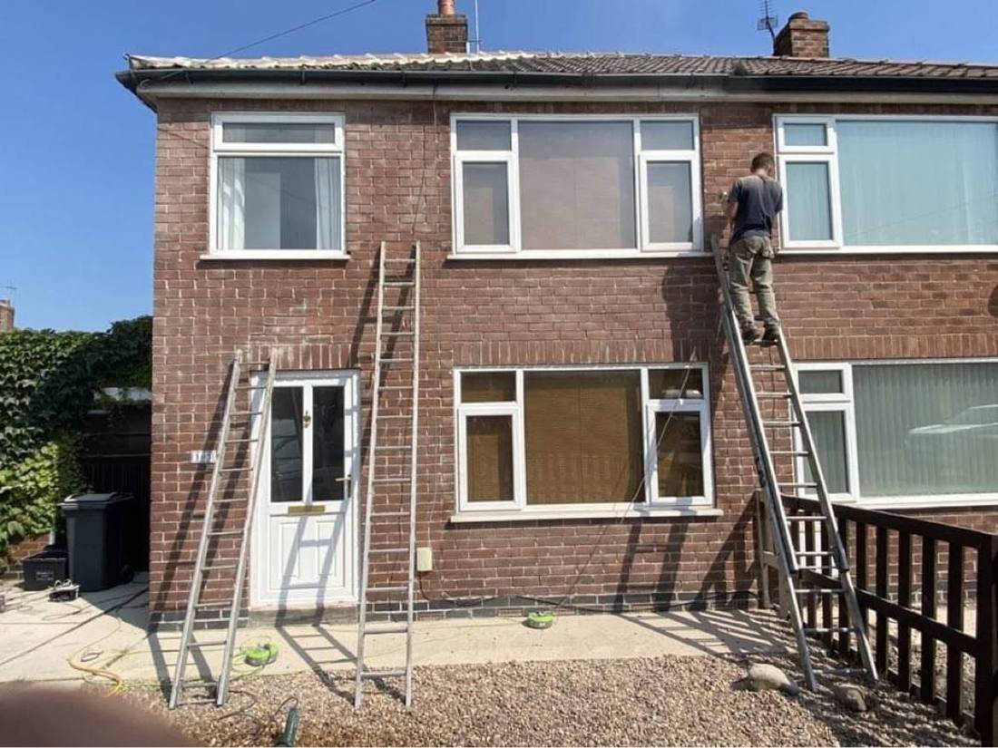 Roof work on a semi-detached house